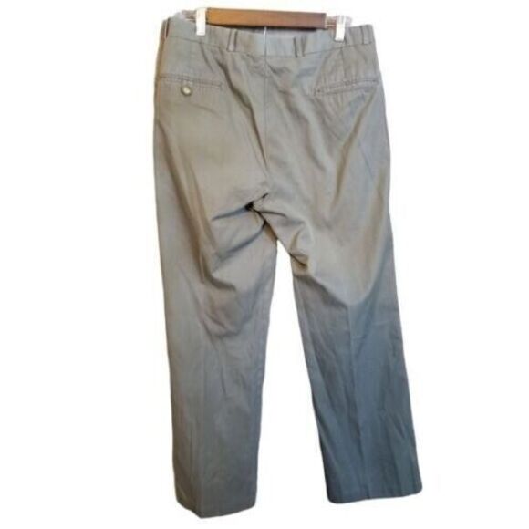 Lands' End Mens Size 34R Gray  Solid Straight Leg Chino Khaki Pants - Picture 10 of 10